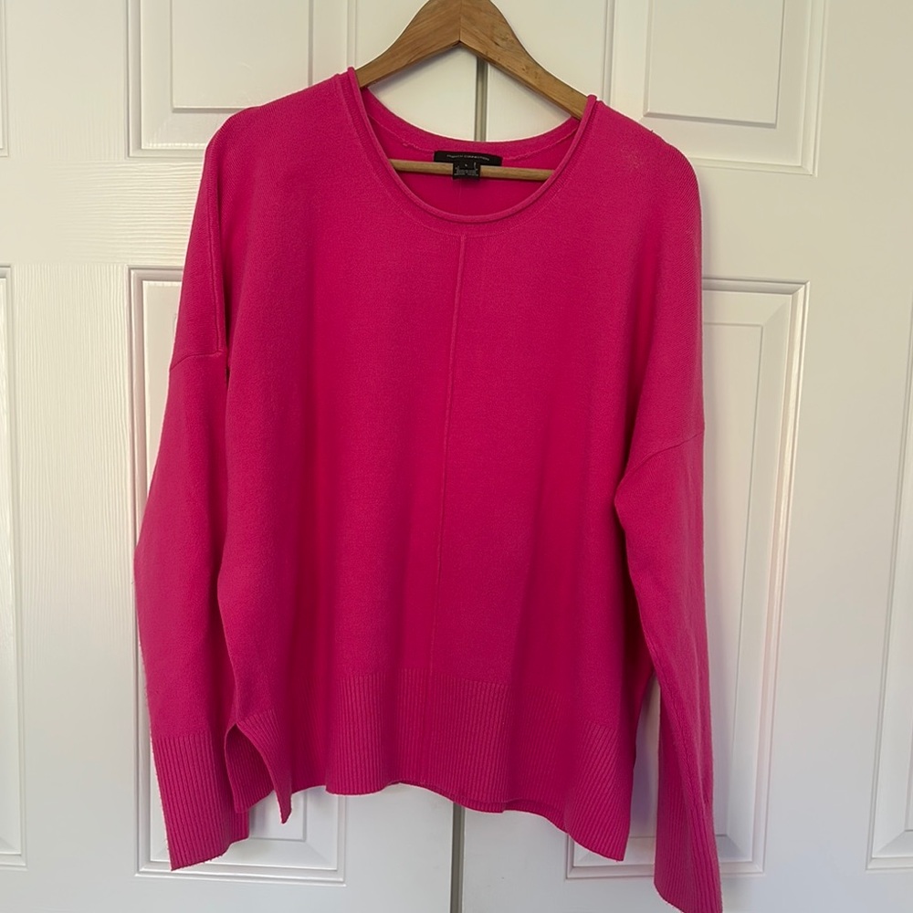 Bright Pink French Connection Loose Sweater, size Large